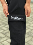 Calça Cargo de Moletom Bordado Trip Side Preto