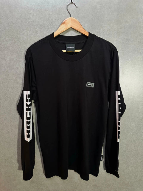 Camiseta Manga Longa Hocks Logo Letter Preta