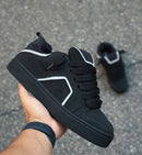 Tênis lokal big preto nobuck prata